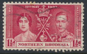 Northern Rhodesia  SG 22 Coronation  SC# 22 Used   see detail and scan