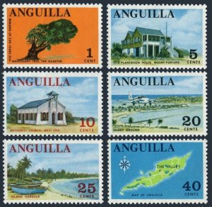 Anguilla 17 x6, MNH. Definitive 1967. Mahogany Tree,Old Plantation house,Church,