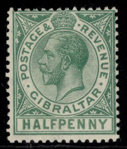 GIBRALTAR GV SG89, ½d green, M MINT.