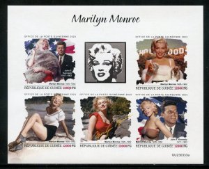 GUINEA 2023 MARILYN MONROE IMPERF SHEET WITH JOHN F. KENNEDY MINT NH