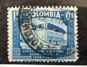 Colombia  1937  Scott  449  used - 15c, Stadium at Barranquilla