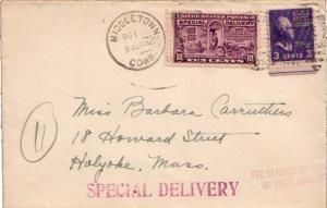 United States Connecticut Middletown 1940 numeral duplex  3c Jefferson Prexie...