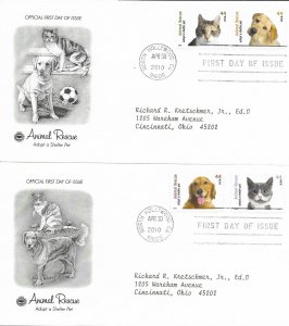 2010 FDC, #4451-4460, 44c Animal Rescue5 PCS (5)