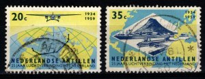 Netherlands Antilles 1959 25th Anniv. KLM Curaçao Air Service, Part Set [Used]