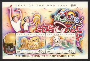 Christmas Island Sc# 359d MNH Year of the Dog w/ Hong Kong '94 ovpt.