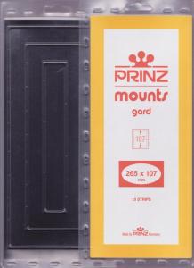 Prinz Black Stamp Mounts gard 265/107 10 Strips 