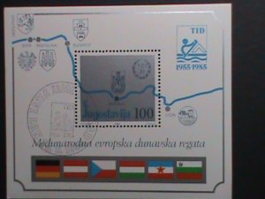 YUGOSLAVIA-1985 SC#1742-30TH ANNIV: EUROPEAN DANUBE ROWING REGATTA:S/S MNH