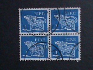 IRELAND 1971 SC#291 DOG FROM ANCIENT BROOCH USE BLOCK-VF-FANCY CANCEL