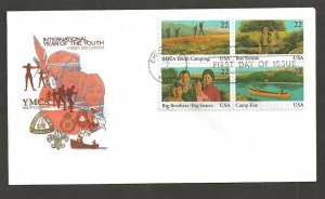 1985 US Boy Scouts # 2160-3 IYY FDC House of Farnam