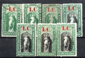 Canada Revenues Quebec Law Stamps QL6-13 Used