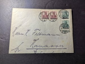 1920 Germany Danzig Overprint Cover to Hannover