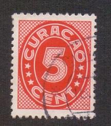 Curacao   #151  used   1942  numbers 5 c   Perf 12 1/2 .