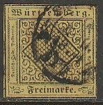 GERMANY-Wurttemberg 2, 3kr CLOSE MARGINS. USED. F. (771)