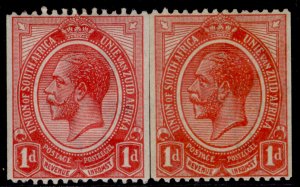 SOUTH AFRICA GV SG19 + 19a, 1d SHADE VARIETIES, M MINT. Cat £54.