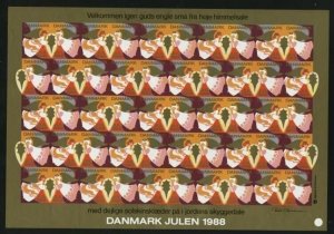 Denmark. 1988 Christmas Sheet Mnh. Imperforated.  Angels.