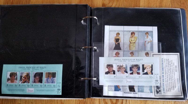 3 Albums Souvenir Sheets; Danna, Queen Elizabeth, Prince Charles and More