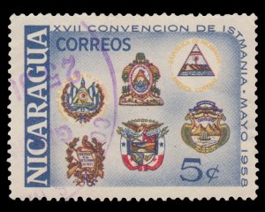 NICARAGUA STAMP 1958. SCOTT # 800. USED..