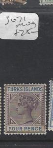 TURKS  ISLANDS (P3009B)  QV  4 D  SG 71  MOG 