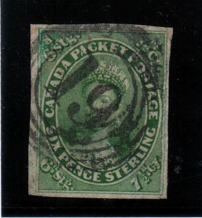 Canada #9 Very fine+ Used With Nice 4 Ring 19 Cancel