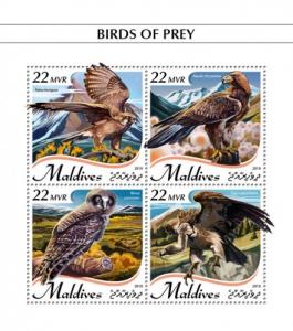 MALDIVES - 2018 - Birds of Prey - Perf 4v Sheet - MNH