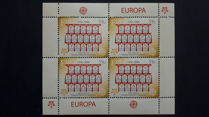 50th anniversary of EUROPA stamps - Fiji - 4x set in 4 sheets perforated ** MNH