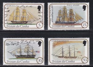 Tristan Da Cunha # 306-309,Sailing Ships, NH 1/2 Cat.