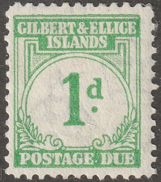 Gilbert & Ellice,  Scott#J1,  mint, hinged,  postage due, 1D