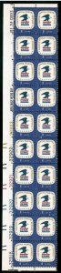 US # 1396 , US Postal Service Emblem , Plate Block of 20 - I Combine S/H