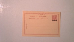 GERMANY OFFICES ABROAD TURKEY POSTAL CARD MINT ENTIRE