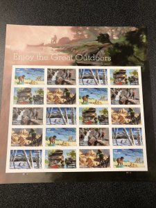 US 5475-79 ENJOY THE GREAT OUTDOORS FOREVER STAMP SHEET Of 20 Mint Never Hinged