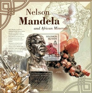 Solomon Islands 2013 - Nelson Mandela, African Minerals - Souvenir Sheet - MNH