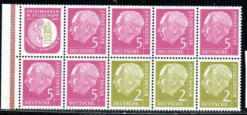 Germany Bund Scott # 702b, mint n, se-tenant, Mi # HBl 6