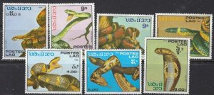 Laos 722-28 MNH 1986 Snakes (102)(ad5659)