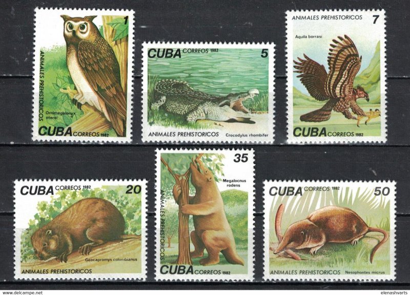 CUBA Sc# 2542-2547  PREHISTORIC ANIMALS dinosaurs  CPL SET of 6  1982  MNH mint