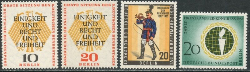 GERMANY BERLIN Sc#9N158-9N161 1957 Three Complete Sets OG Mint Hinged