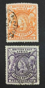 MOMEN: BRITISH EAST AFRICA SG #93-94 1897-1903 USED £350 LOT #63802