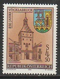 1984 Austria - Sc 1276 - MNH VF - 1 single - City of Vocklabruck