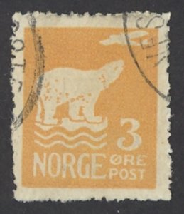 Norway Sc# 105 Used 1925 3o Polar Bear & Airplane