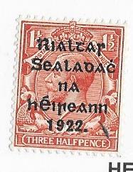 Ireland  #21 1 1/2p red brown   (MNG) CV $8.00