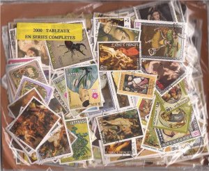 Worldwide Stamp Collection - 2,000 Different Stamps in Complete Sets