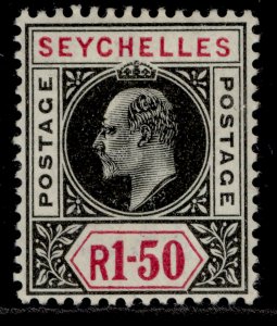 SEYCHELLES EDVII SG55, 1r 50c black & carmine, M MINT. Cat £55.