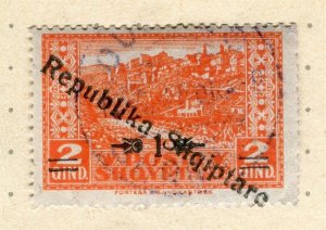 ALBANIA; 1925 early Pictorial issue + REP. SHQIPTARE Optd. used 1q.