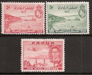 Papua SC# C5,C7 & C10 Air Mails Mint HInged
