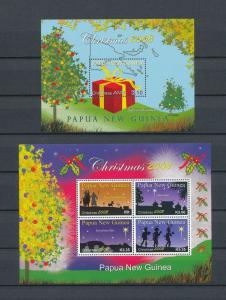 PAPUA 2008 Christmas Presents Mini Sheets MNH x 2 (Pap190b