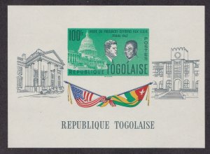 Togo # 437a, John F. Kennedy Souvenir Sheet. NH, 1/2 Cat