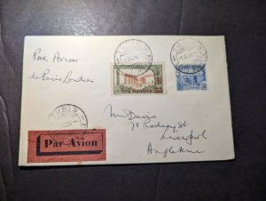 1924 France Colony Tunisia Airmail Cover Tunis RP to Liverpool England