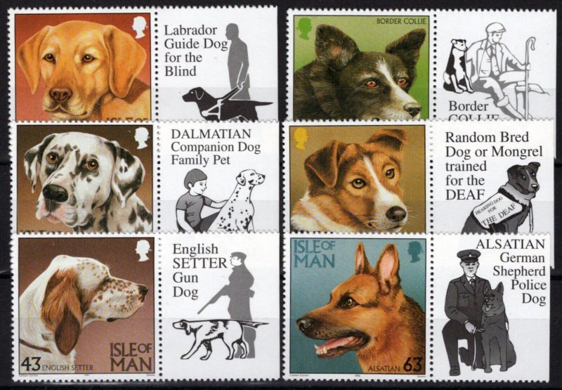 ZAYIX Isle of Man 716-721 MNH Dogs Pets Animals Labrador Border Collie 033023S75