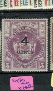 NORTH BORNEO   (P3110BB)    ARMS 4C/$5.00       SG 123        MOG 