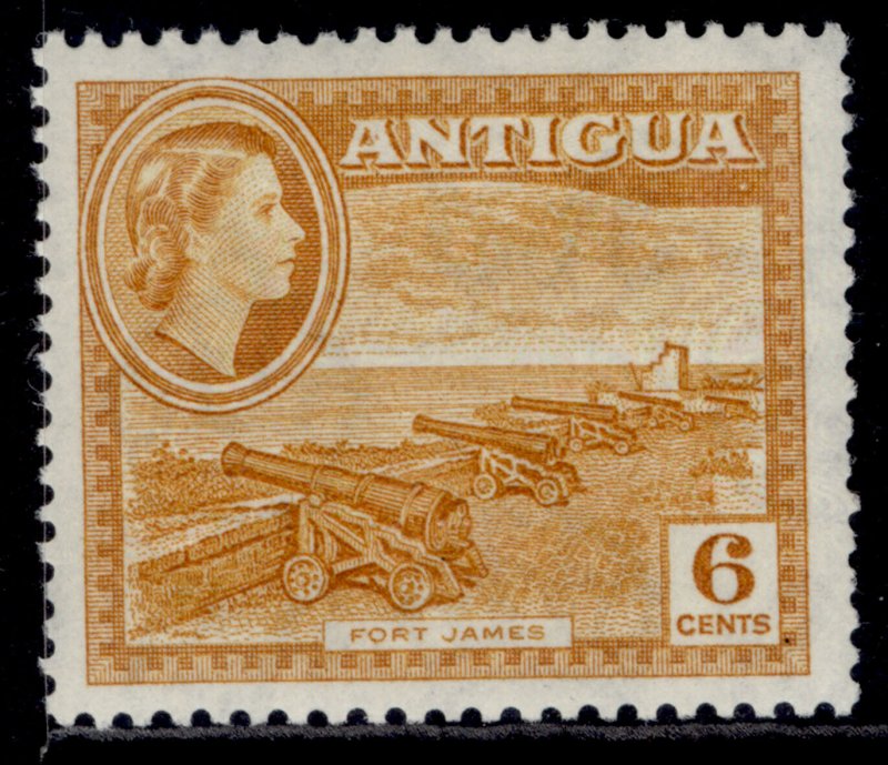 ANTIGUA QEII SG126, 6c yellow-ochre, M MINT.