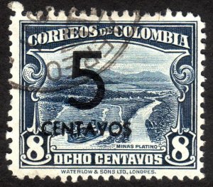 1937, Colombia 5c, Used, Sc 455